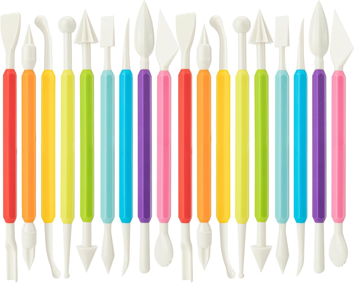 2 Set Air Dry Clay Tools, 18PCS Polymer Clay Tools Kit for Modeling, Plastic Clay Tools Sculpting for Kids, Adults, Molding, Shaping, Carving, Dotting, Trimming, Pottery, Craft Supplies Accessories