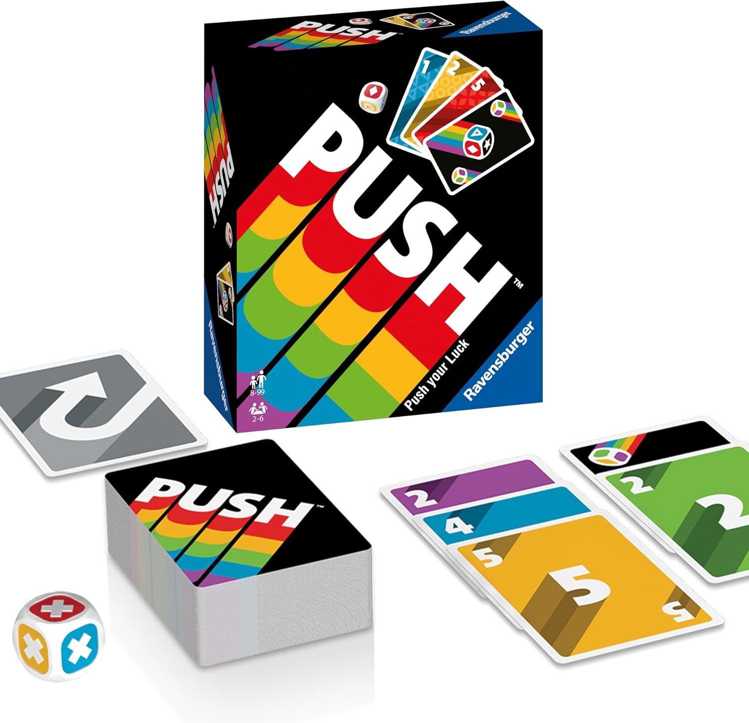 Ravensburger Push 2024 – Exhilarating Card Game for Family Fun – Suitable for 2-6 Players, Aged 8 and Up | Fast Paced | Easy to Learn | Perfect for Parties
