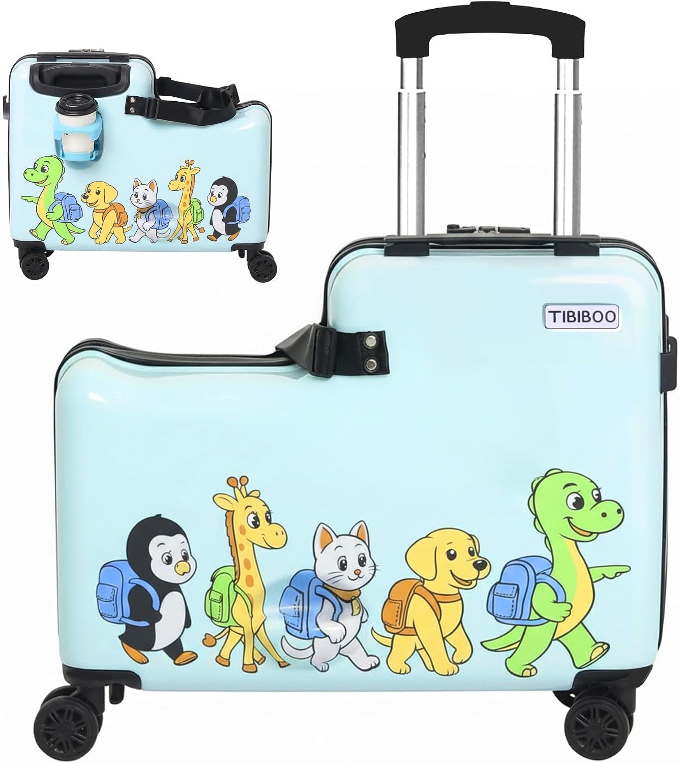 Ride On Suitcase for Kids, 20″ Toddler Ride On Luggage, Carry-On