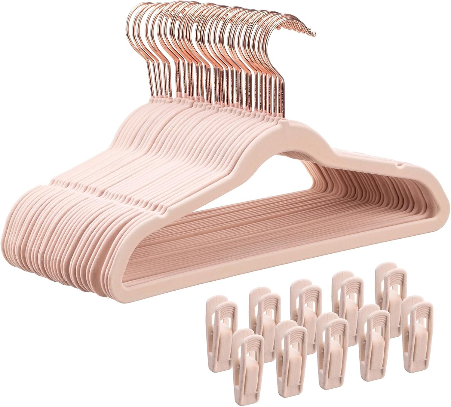 Tonswachic Velvet Children Hangers, Kids Felt Hangers, 14″, Pink, 30 Pack