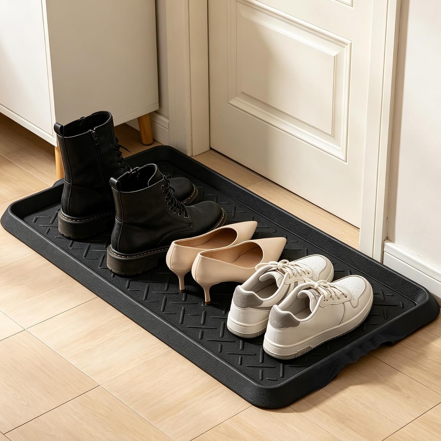 Rubber Boot Trays Heavy Duty, Waterproof Shoe Mat for Entryway Indoor