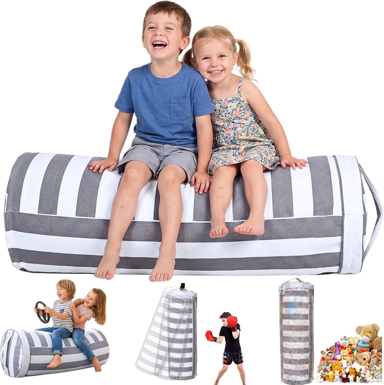 Ofiray-home Stuffed Animal Storage Bean Bag Cover for Kids