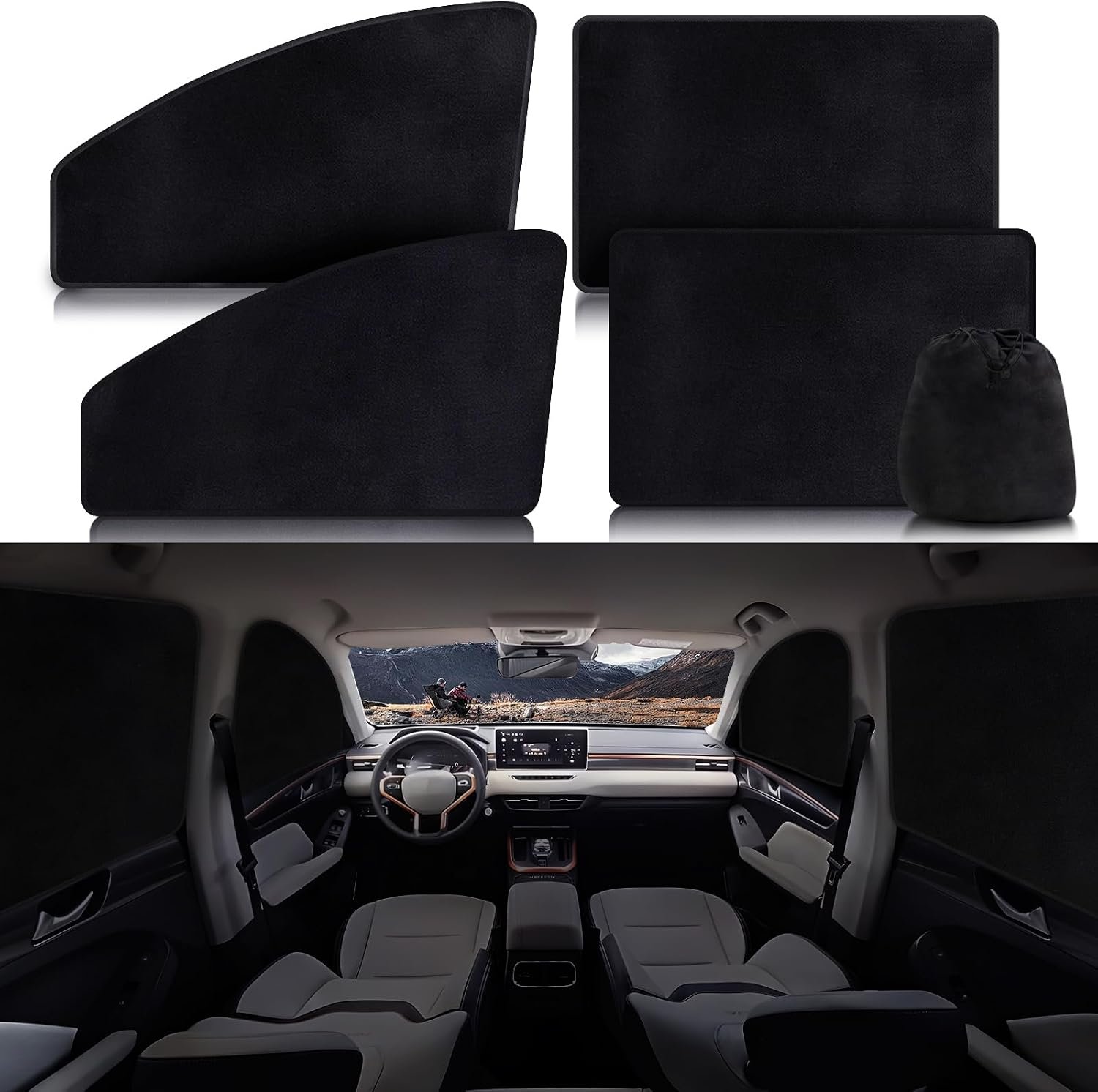 ZATOOTO Magnetic Car Window Shades 4PCS, Car Window Covers Ultimate Privacy