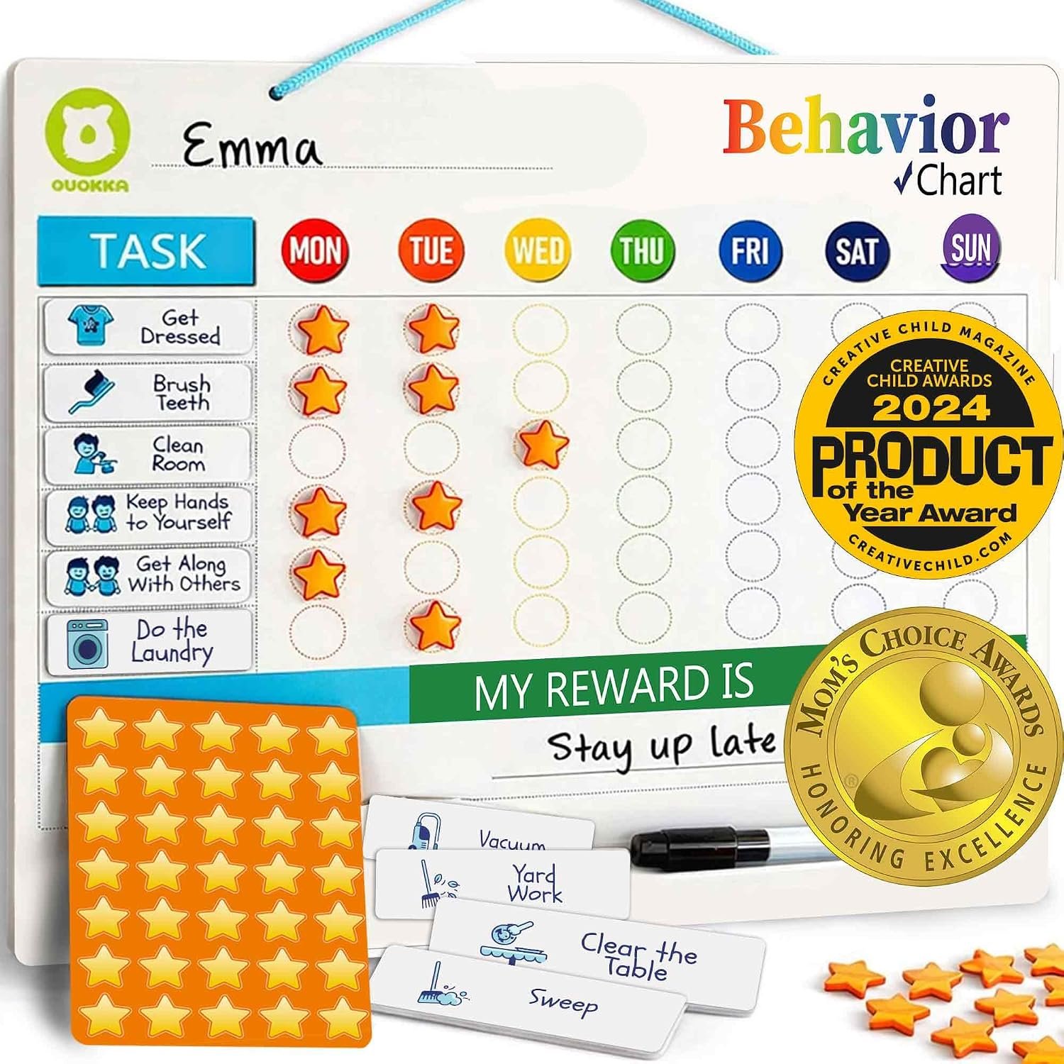 Magnetic Chore Chart for Kids – Reward Behavior Chart for Kids at Home