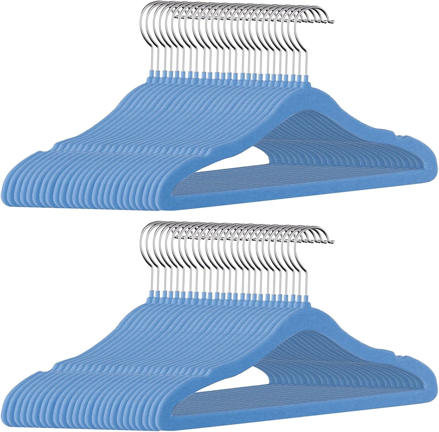 GoodtoU Velvet Kids Clothes Hangers 50 Pack 14.3 Inch Blue