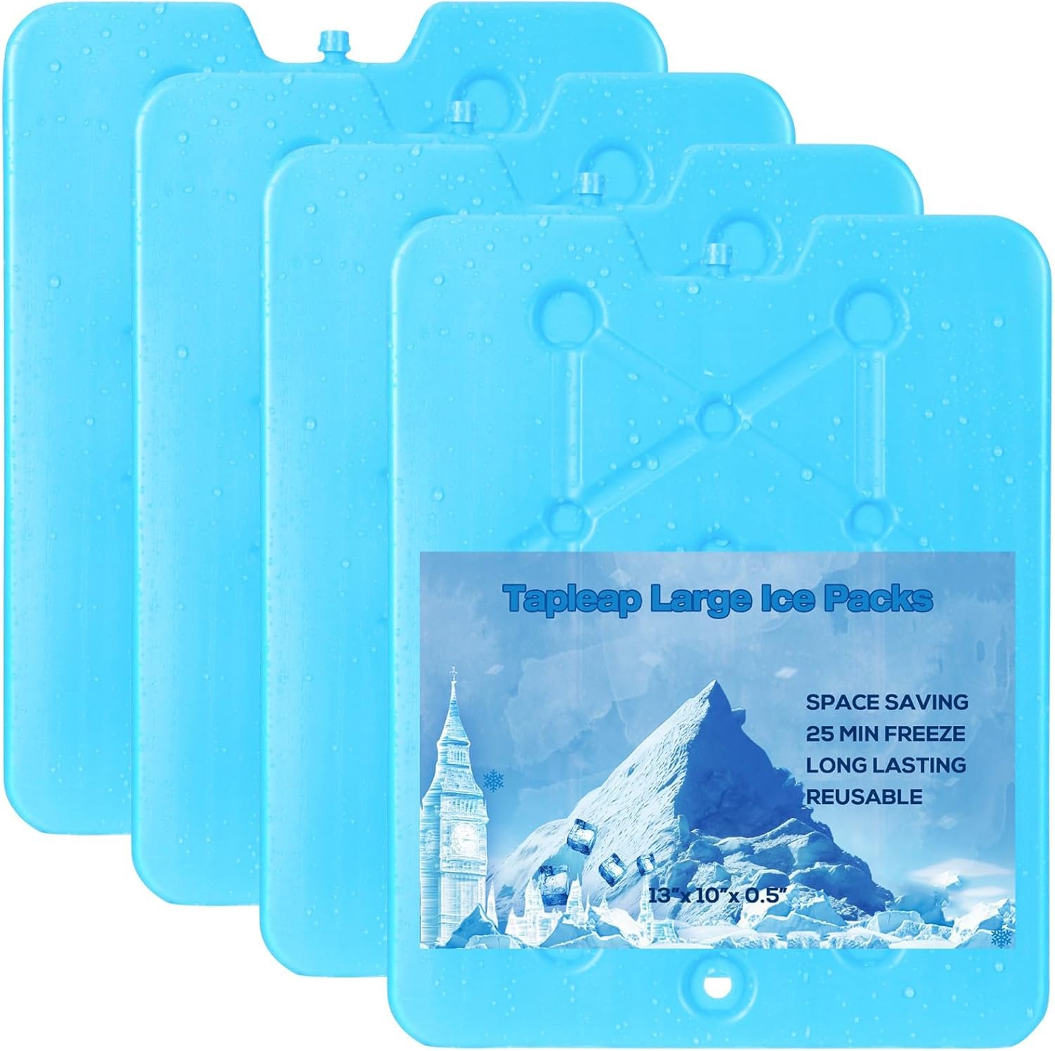 Large Ice Packs for Coolers (4Pcs) – 13 x 10 inch, 6Lb
