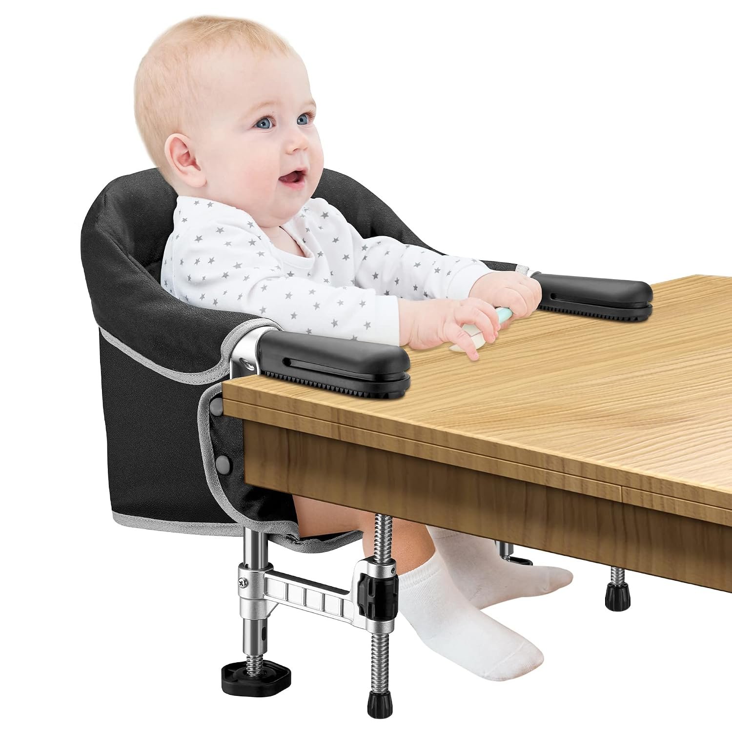 Toogel Hook On High Chair, Fits Tables with Lips & Skirts, Black
