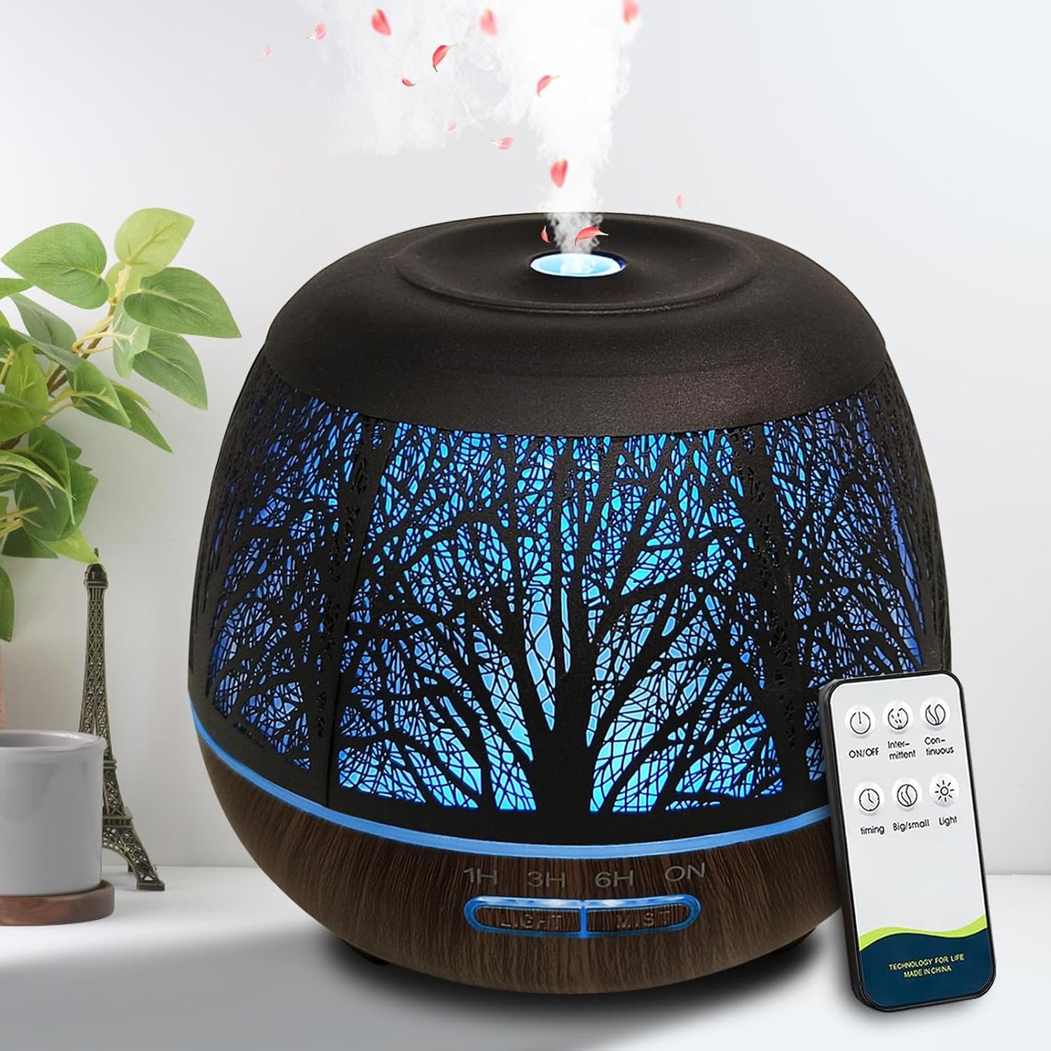 Roonbo Aesthetic Tree of Life Metal Essential Oil Diffuser for Large Room,