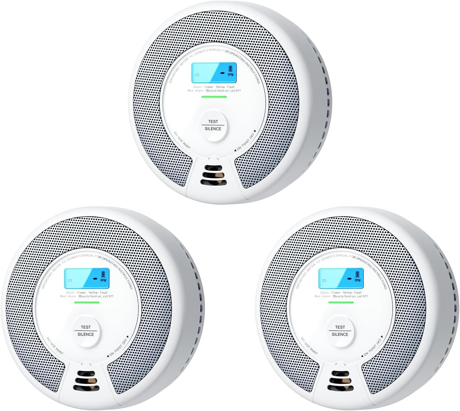 X-Sense Smoke Detector Carbon Monoxide Detector Combo, SC07, 3-Pack
