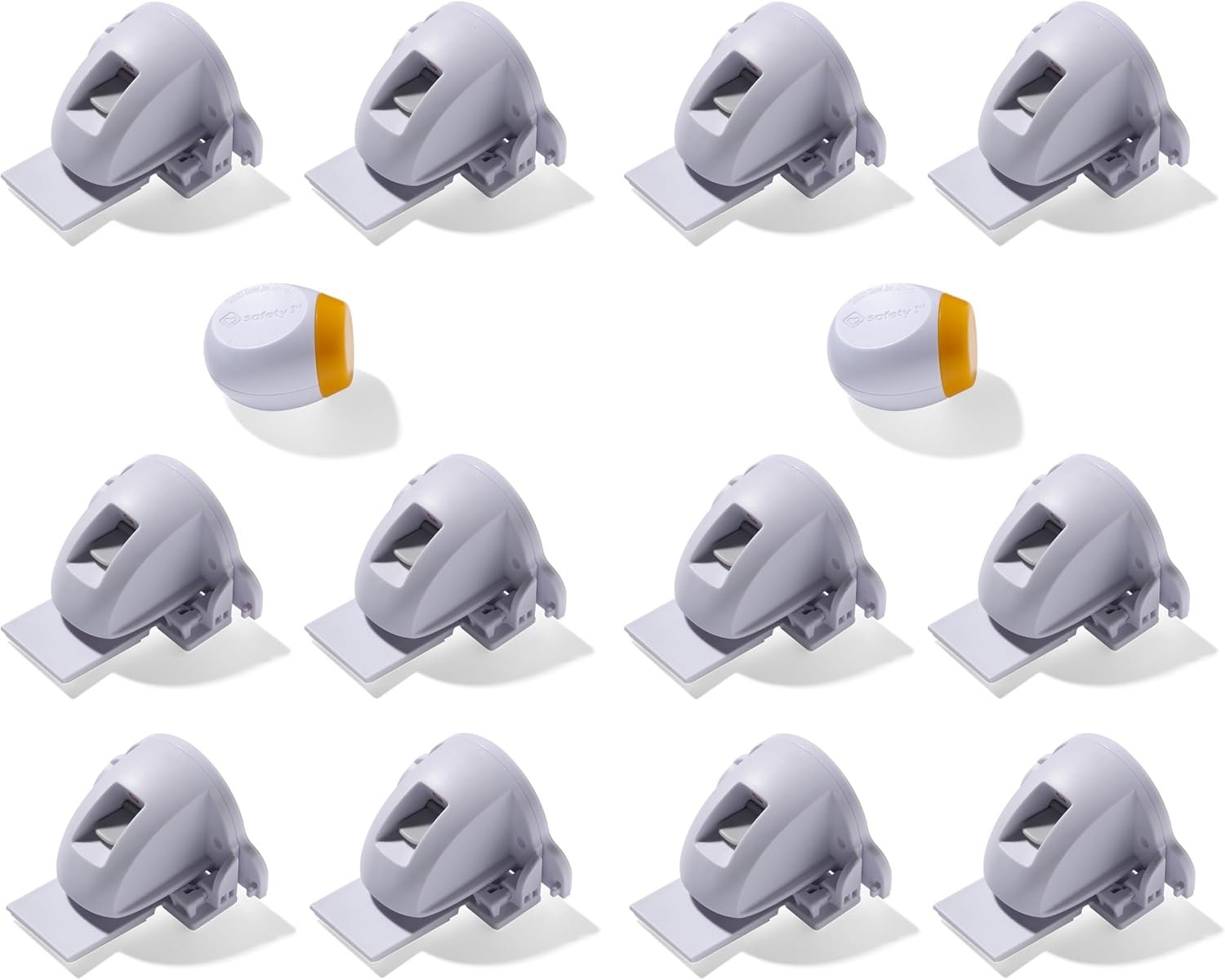 Safety 1st Adhesive Magnetic Cabinet Locks, Includes 12 Child Locks for Cabinets & Drawers, 2 Keys, White