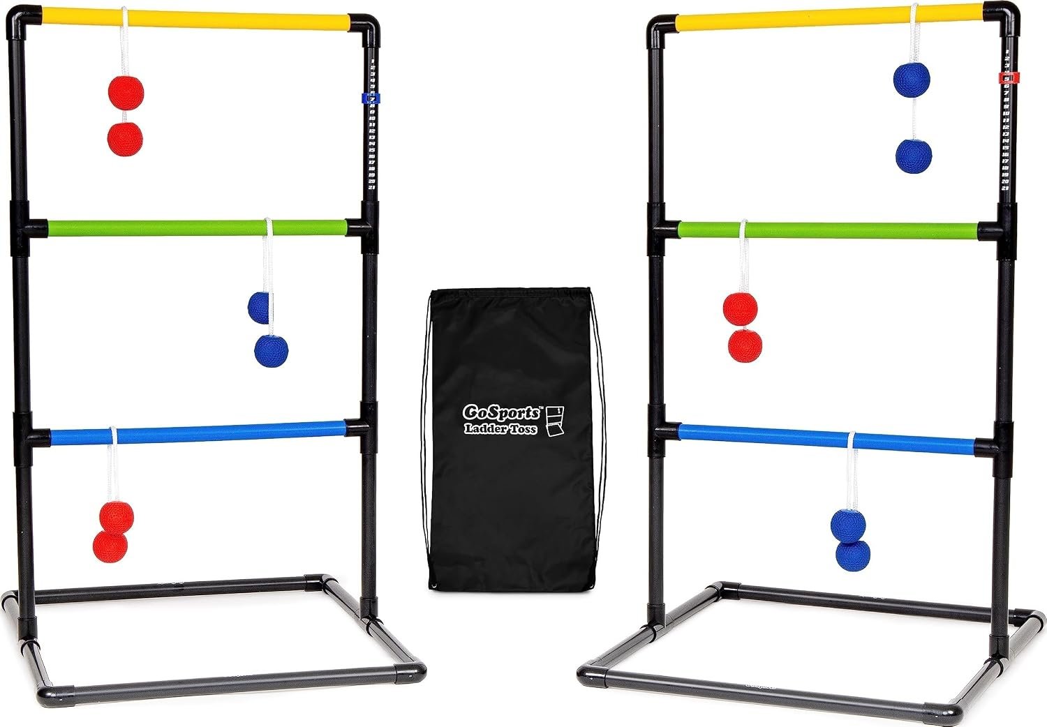 GoSports Ladder Toss Indoor & Outdoor Game Set with 6 Soft Rubber Bolo Balls and Travel Carrying Case – Choose Pro or Classic