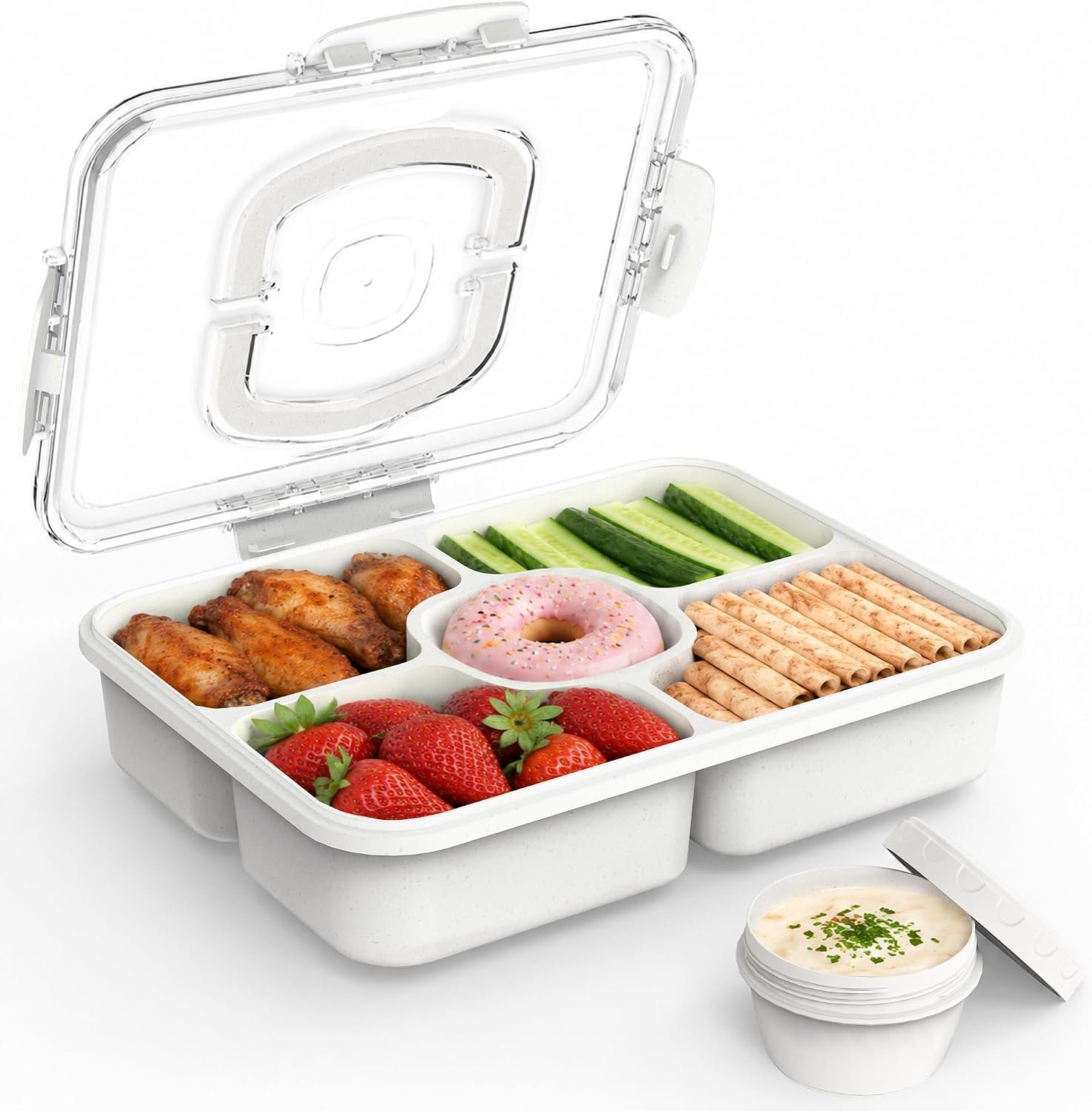 Large Snackle Box Container with Dip Container