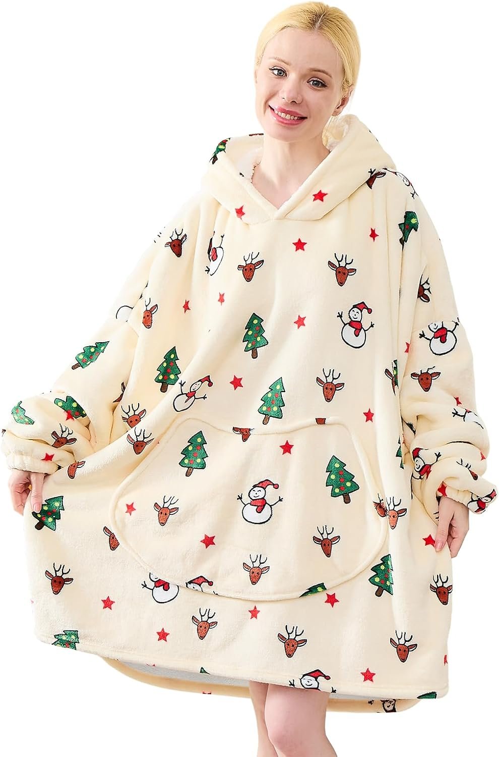 Moinlizy Wearable Blanket Hoodie Oversized Hooded Blanket for Women Men