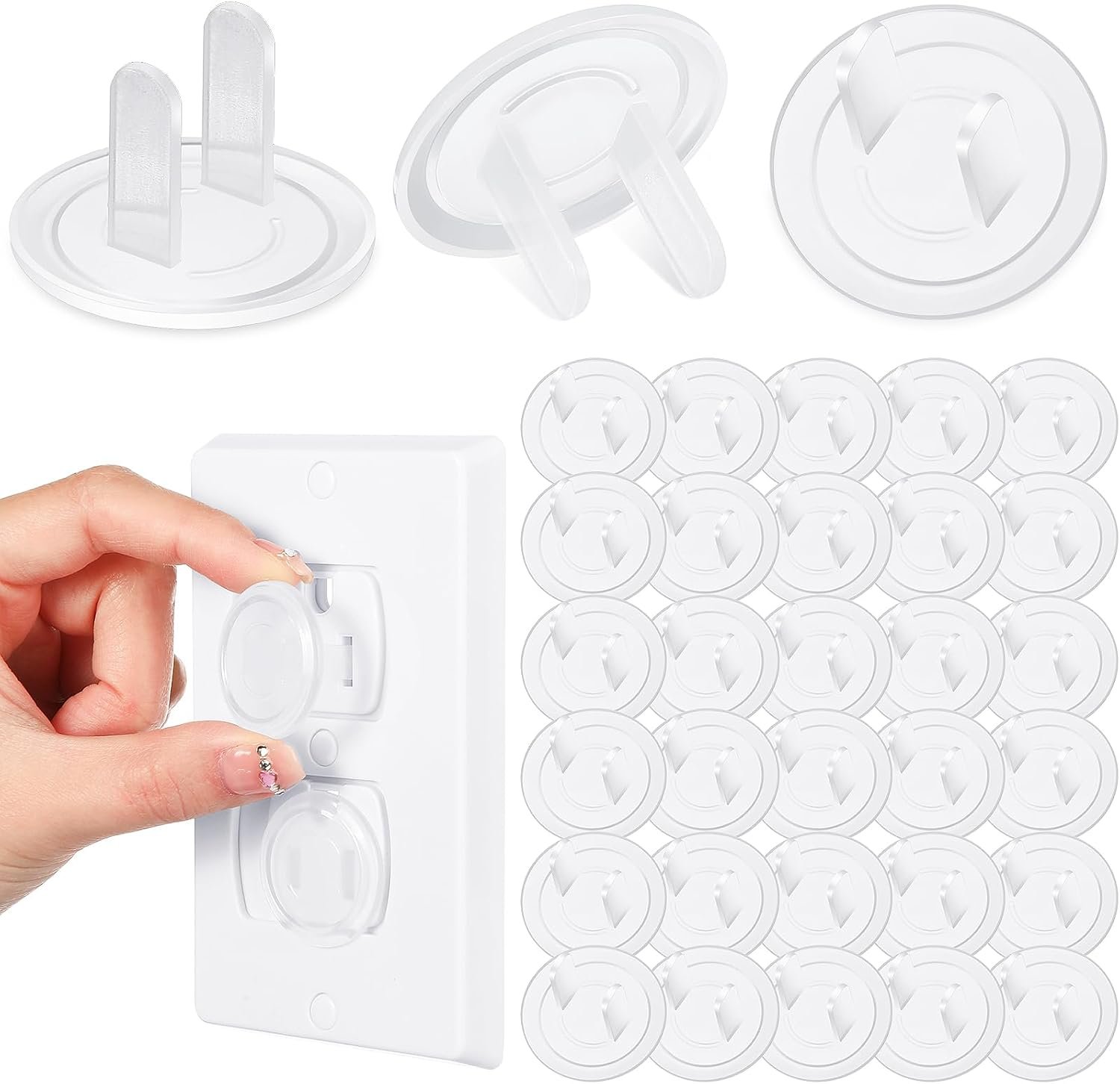 Thyle 100 Pcs Clear Outlet Covers Baby Proof for Electrical Outlets Bulk