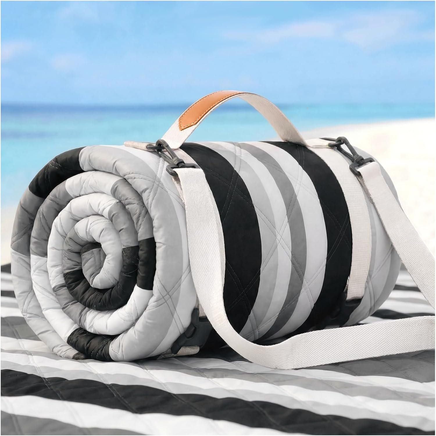 RYCHIC Waterproof Beach Blanket Picnic Mat Outdoor Oversized Sandproof Dog Thick Rug Towel Camping Gear Family Trip Essentials Summer Vacation Must Have Travel Accessories Lake Day Stuff Item Gadget