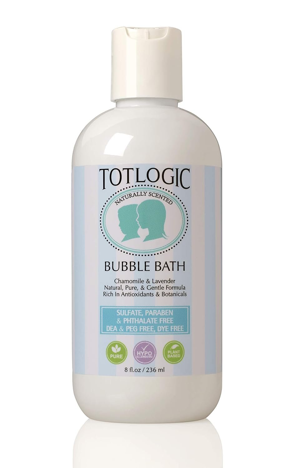 TotLogic Bubble Bath, Sulfate Free, 8 oz, Original Scent, Made in USA
