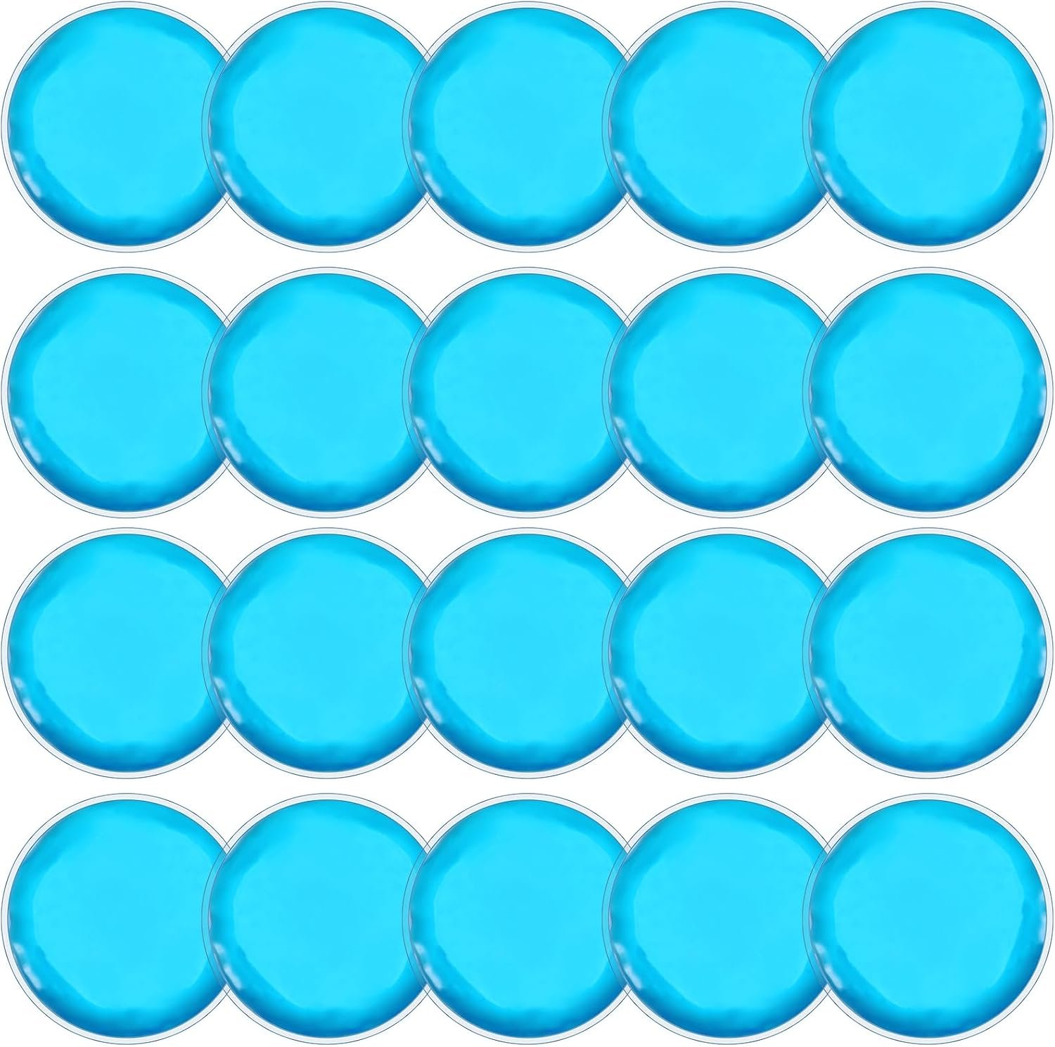Reusable Ice Packs for Injuries, 20 Pack Round Ice Packs for Face