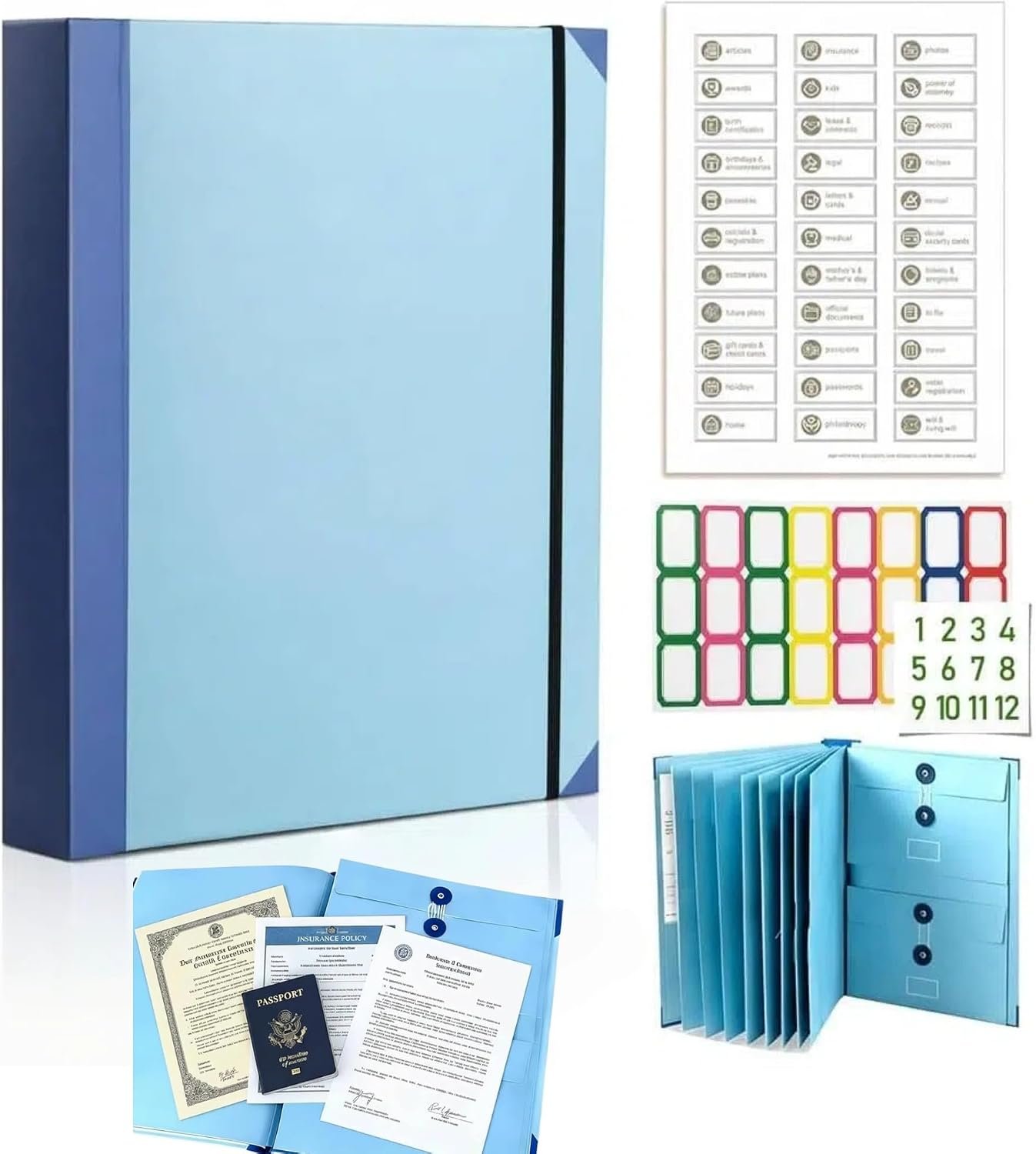 The Life Book Document Organizer with Pre Labels, Family Emergency Planner, End of Life Important Documents Binder, Portable Paper File Folio for Medical Legal Financial Household Paperwork