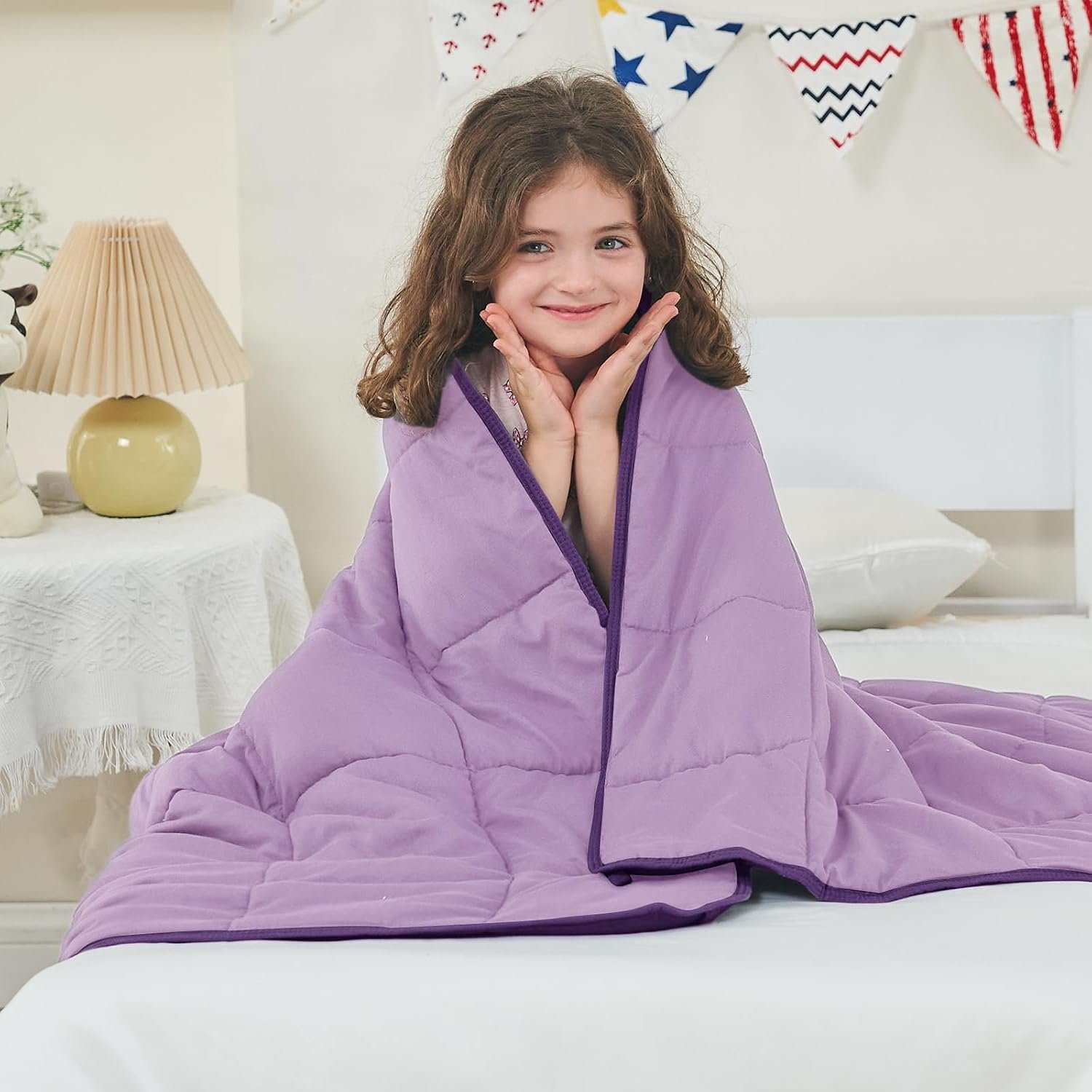 yescool Weighted Throw Blanket 10lbs, 41″ x 60″, Purple