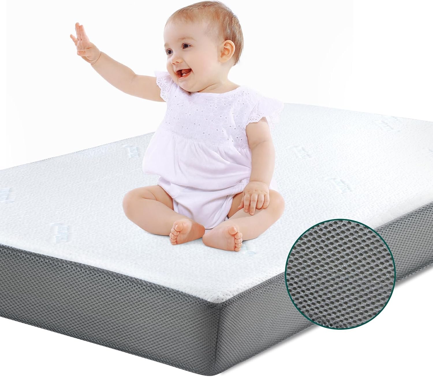 Babelio Breathable Crib Mattress, Tencel Removable Cover, Memory Foam