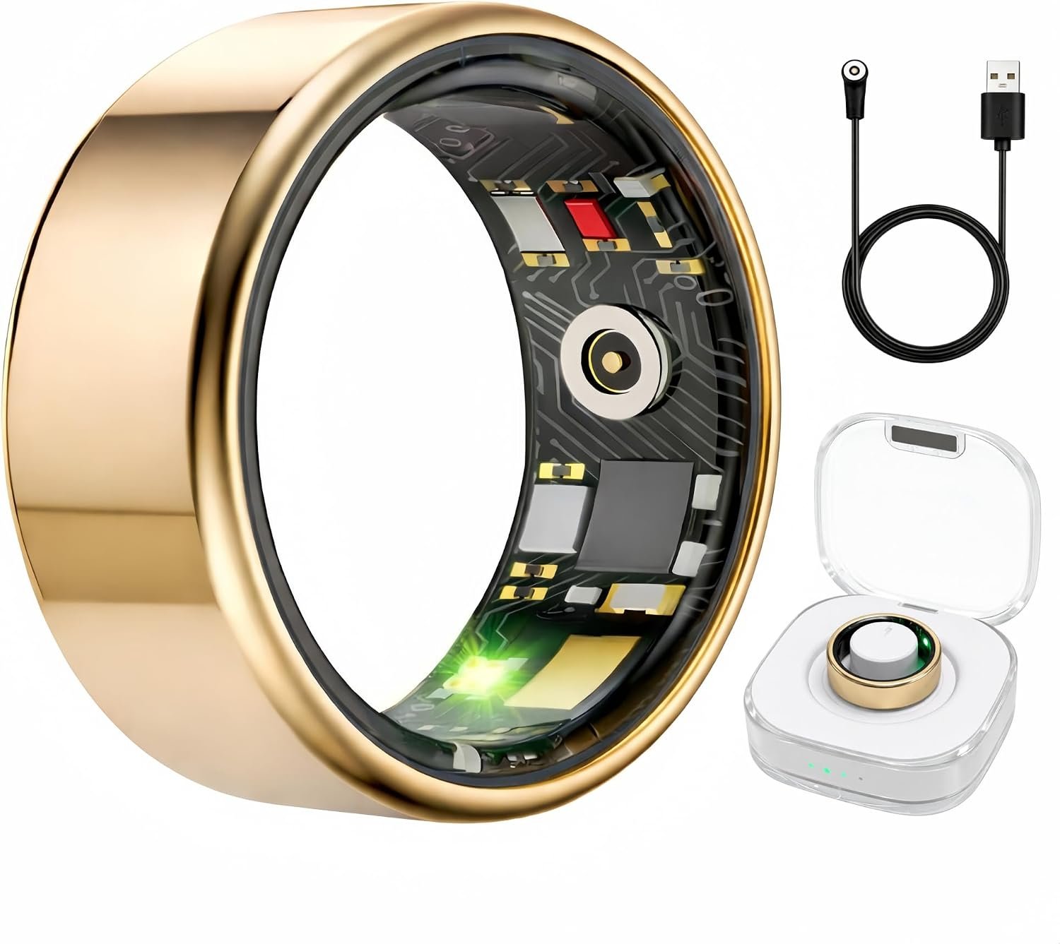 Smart Ring Health & Fitness Tracker for Men & Women, Heart Rate, SPO₂ (Rose Gold, 10)