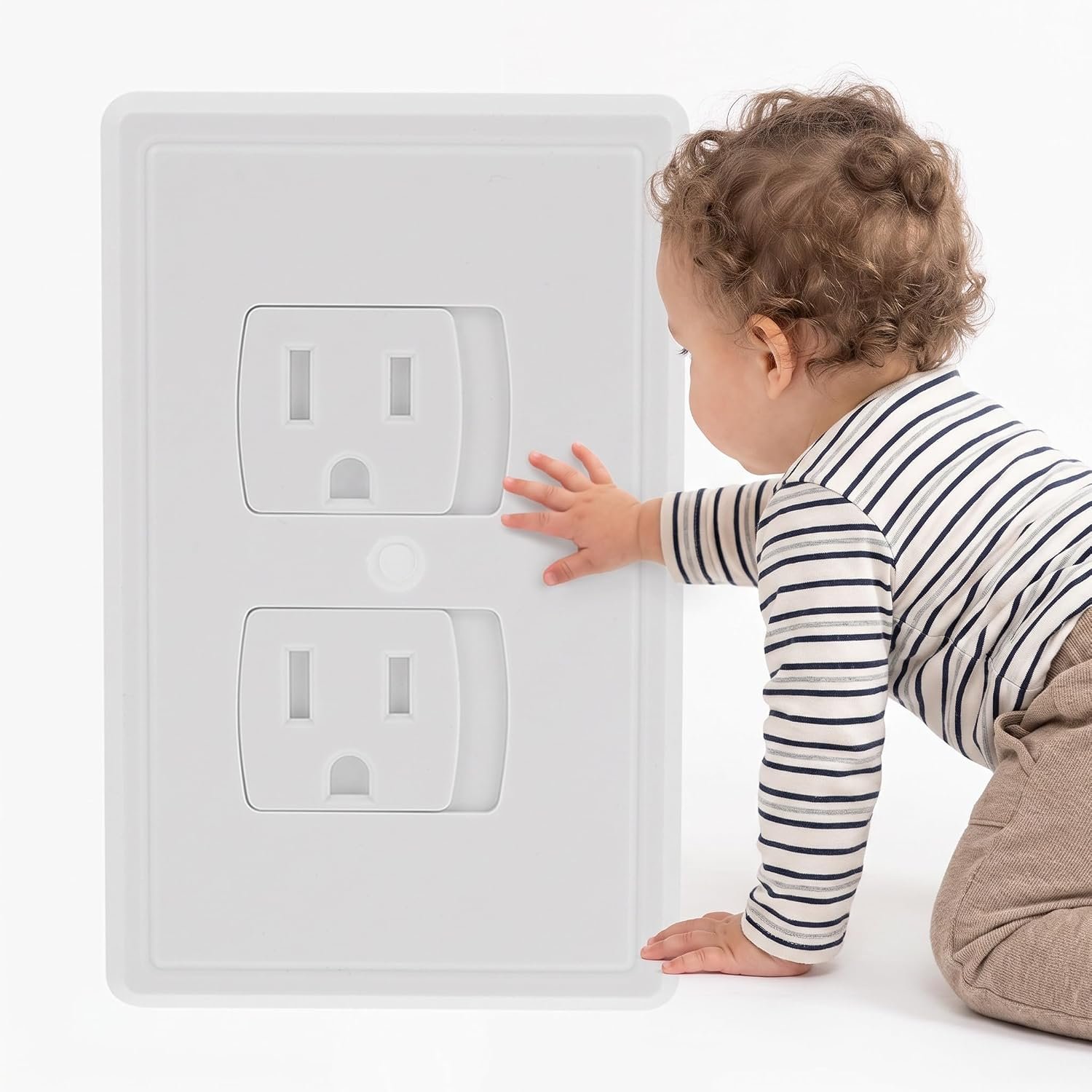 Healifty Self-Closing Baby Proof Wall Outlet Cover, Childproof Outlet Cover