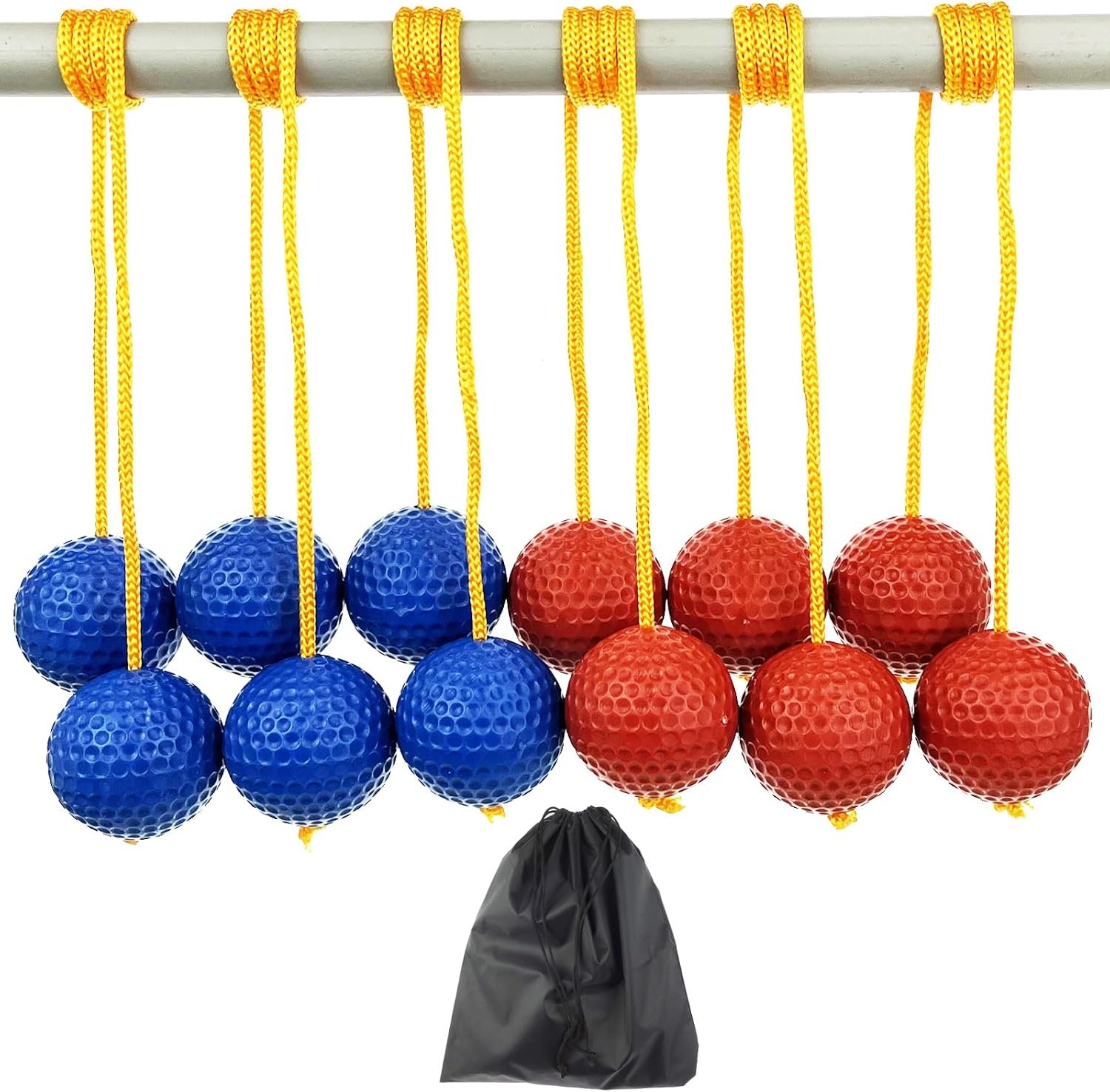6 Pack Ladder Balls Ladder Toss Balls Replacement with Storage Bag for Toss Match (‎Red Blue)
