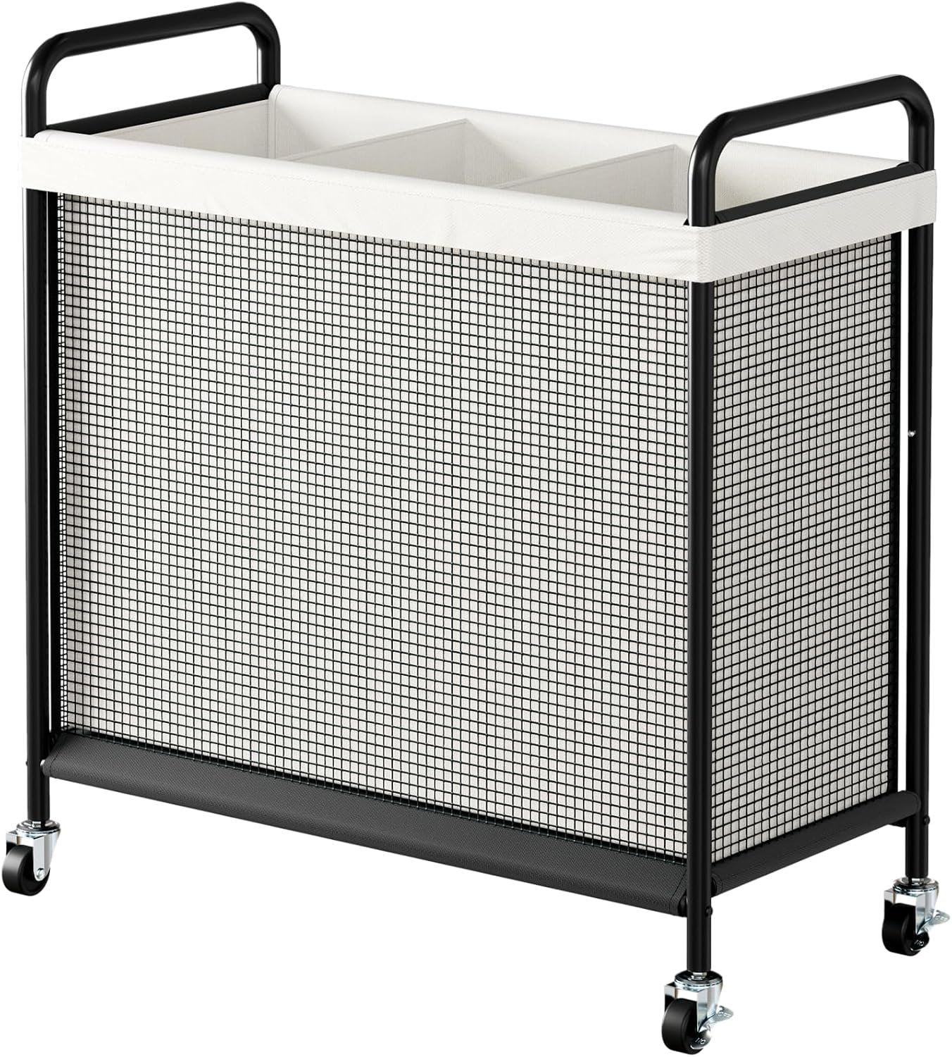 WOWLIVE Rolling Laundry Hamper 3 Section, 120L Laundry Basket with Wheels