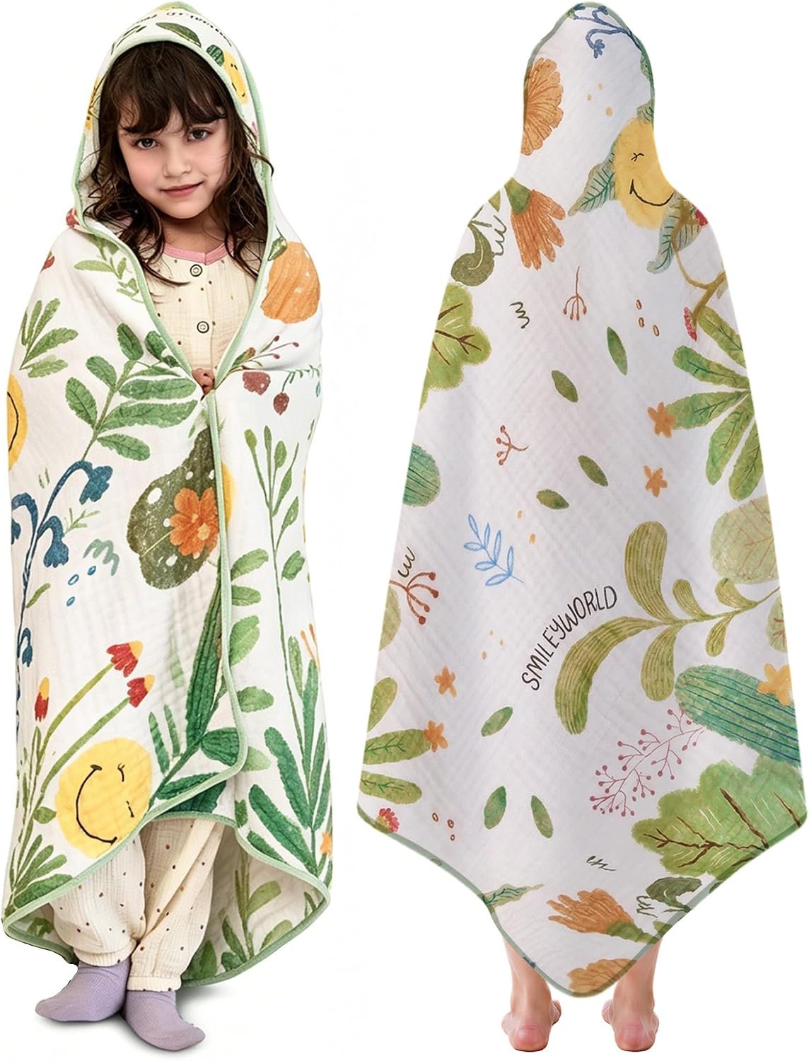 Hooded Kids Bath Towel, 45″ x 45″ Large Size Beach Towels for Swim Pool