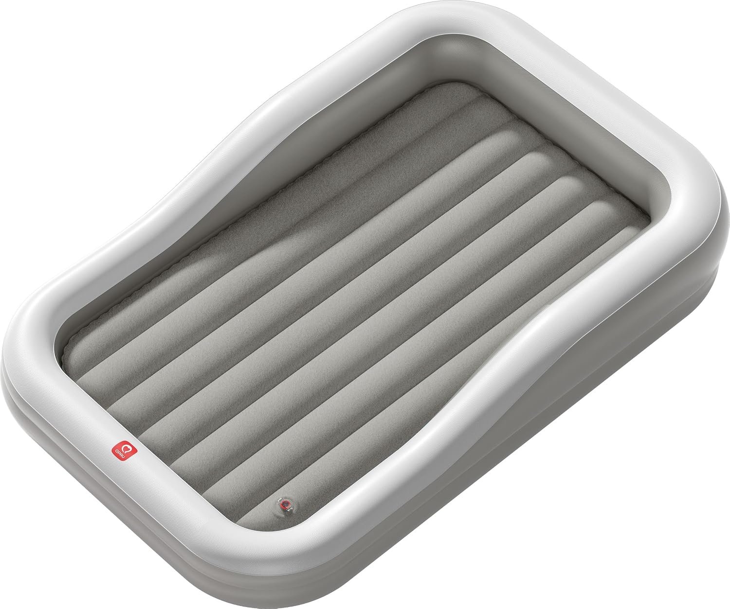 QPAU Inflatable Toddler Travel Bed with 3-Sided, Extra Large, Gray
