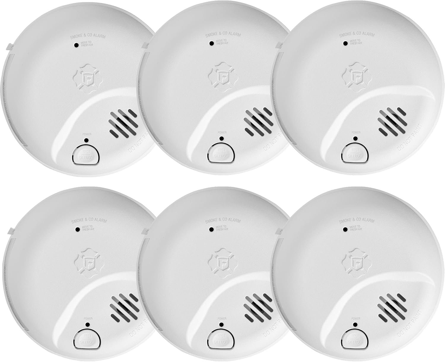 First Alert Hardwired Smoke and Carbon Monoxide Detector Combination Alarms with 10-Year Battery Backup, SMICO105-AC, 6 Pack