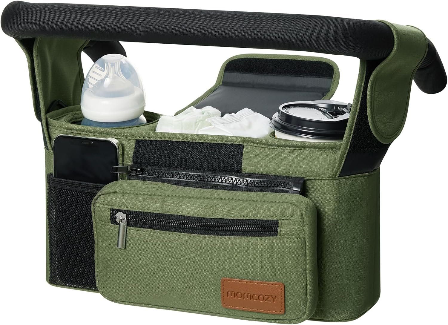 Momcozy Universal Stroller Organizer with Insulated Cup Holder