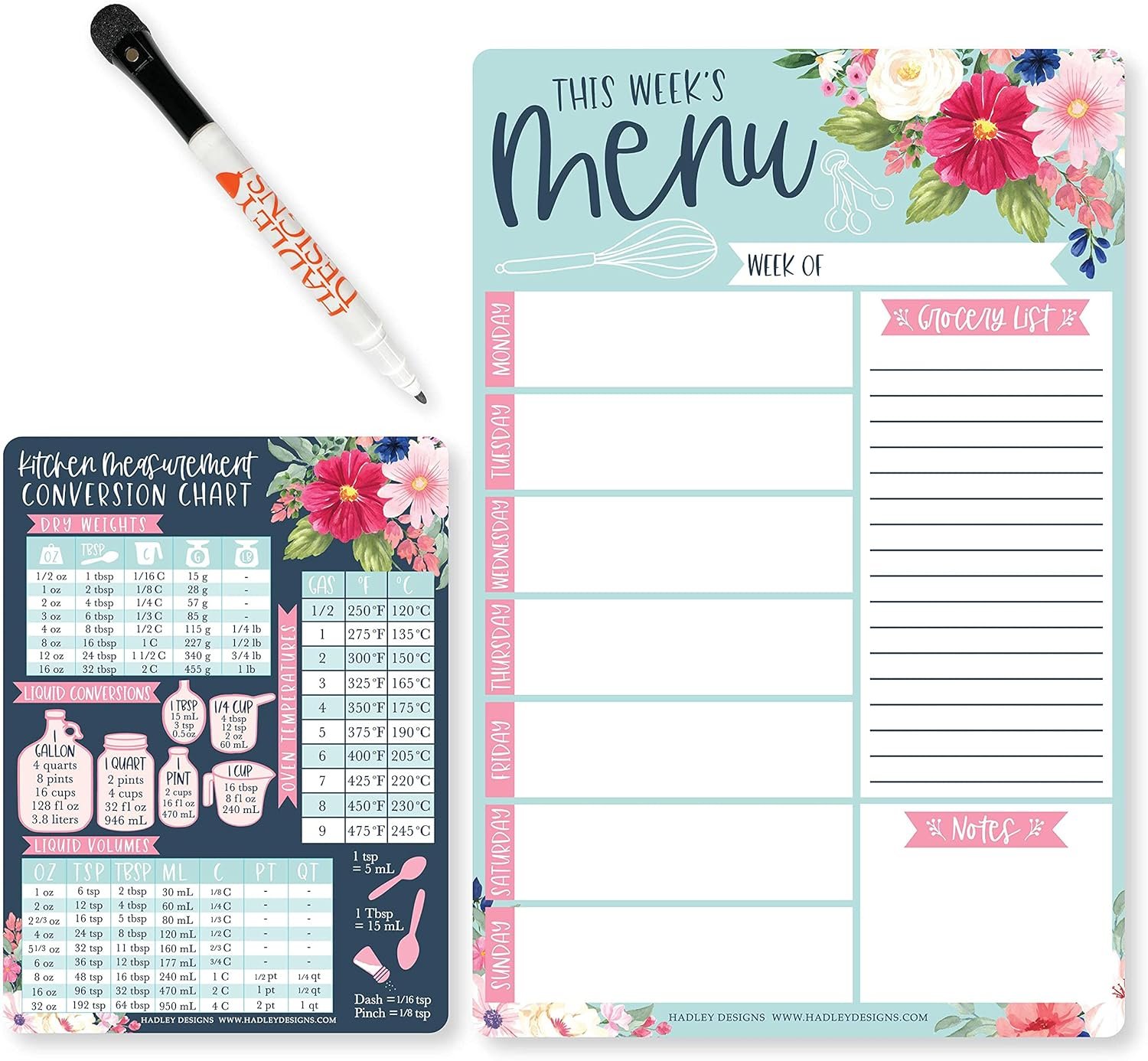 Weekly Meal Planner for Fridge – Dinner Menu Board for Kitchen