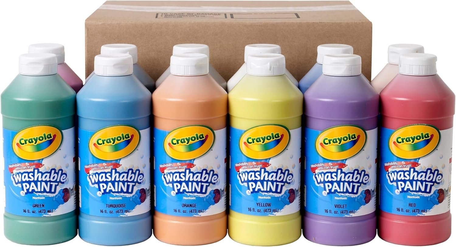 Crayola Washable Paint for Kids 12ct, Bulk Craft Paint Classroom Must Haves