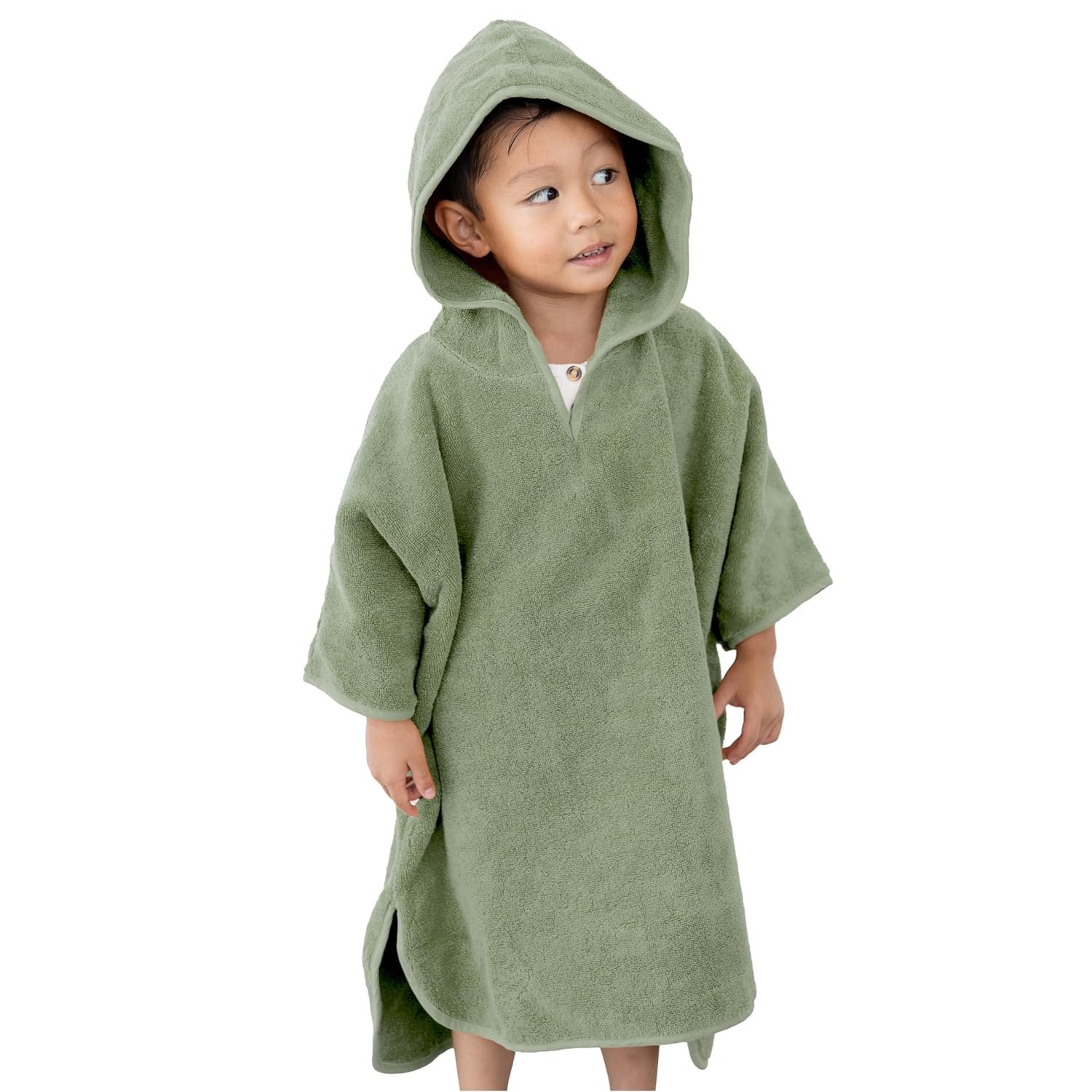 Natemia Hooded Towel Poncho – 100% Organic Cotton – Kids & Toddler Beach Towel with Hood – GOTS Certified – Gentle on Sensitive Skin – Cozy Swim & Bath Towel for Boys, Girls – Perfect Registry Gift
