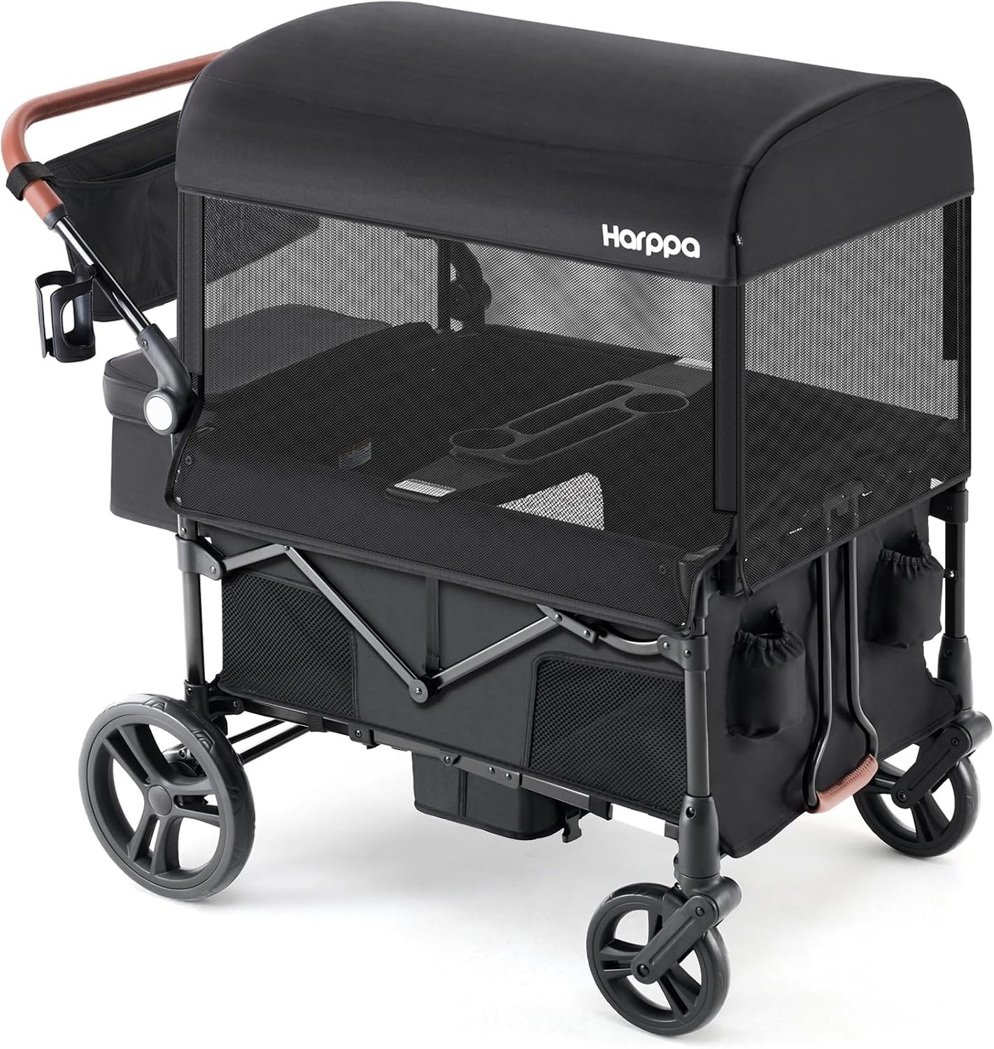 Harppa Remy 4 Seater Wagon Stroller, Foldable with Canopy for 4 Kids