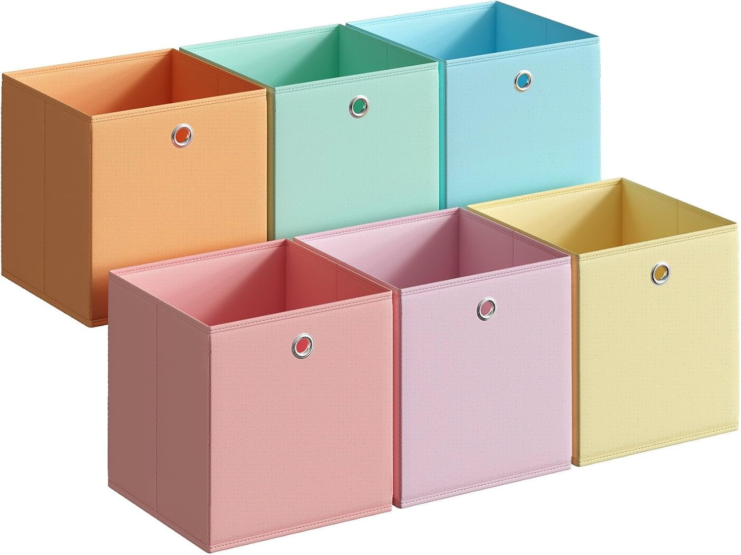 SONGMICS Storage Cubes, Set of 6 Odorless Foldable Storage Boxes