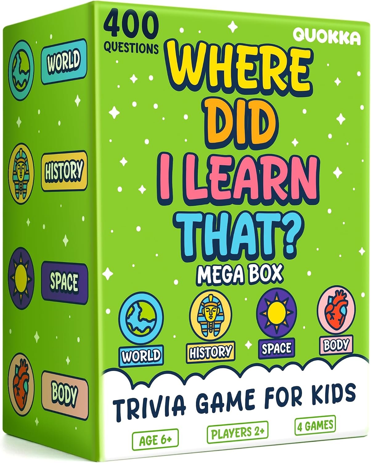 Quokka Trivia Games for Kids – 4 Set World, Space, History and Human Body