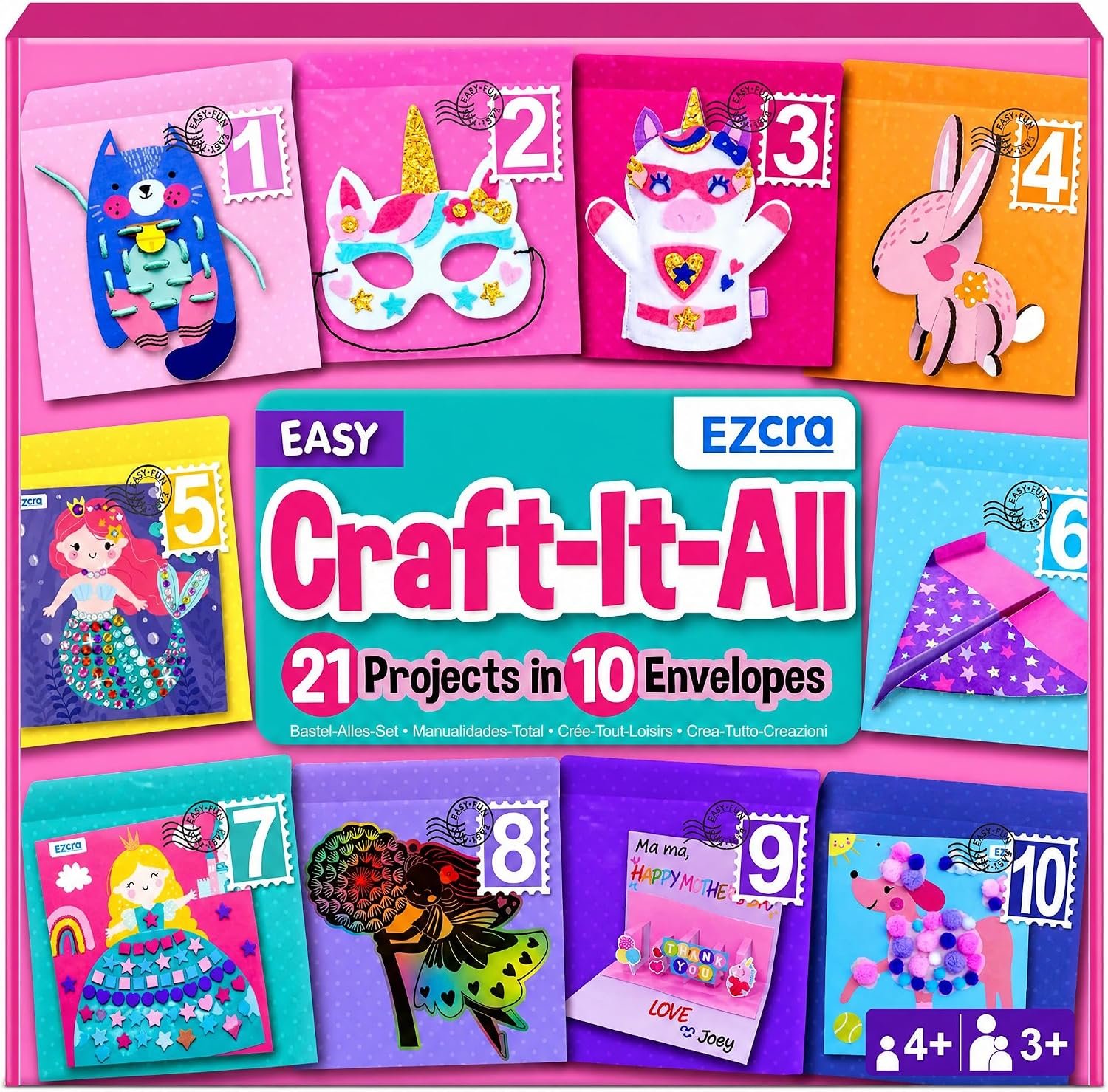 EZCRA Unicorn Craft Box for Kids Ages 4-8 – 21 Projects in 1