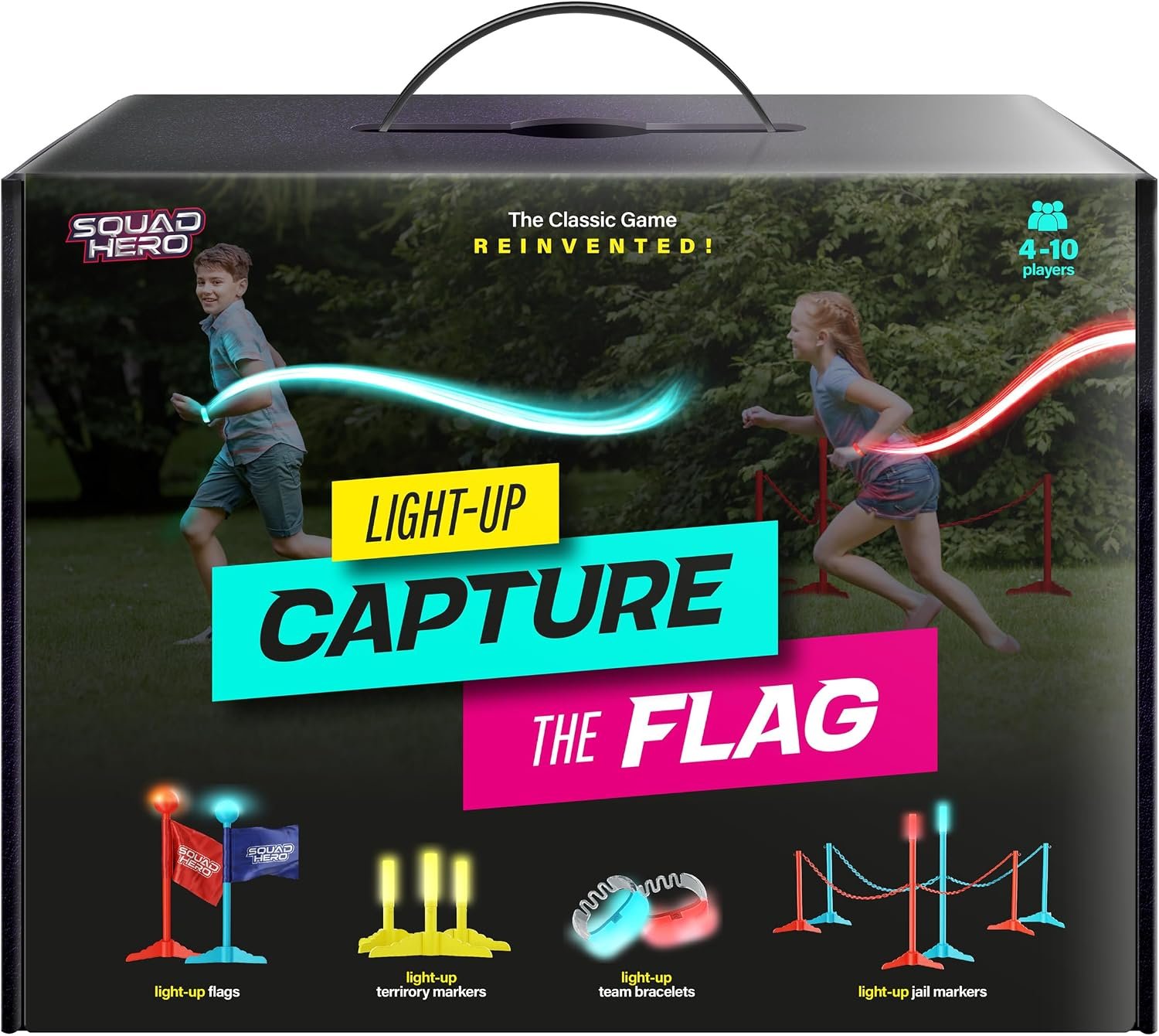 Capture the Flag Glow in the Dark Game Set – Yard Outdoor Games for Kids Ages 8, 10, 11, 12 Old – Fun Lawn Summer Family Game for Boys & Teen Boys,- Birthday Gifts – Camping and Backyard Adventures