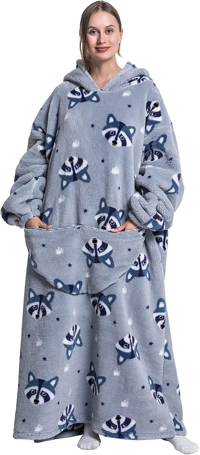 Blanket Hoodie Long,Extra Long Wearable Blanket Oversized Hoodie Blanket Hoodies for Women Snuggle Blankets for Women