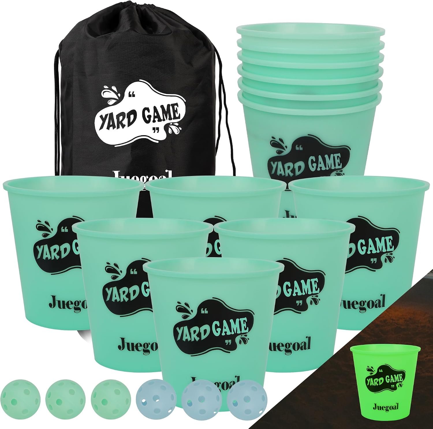 Juegoal Outdoor Giant Yard Pong Game Set Outdoor Toss Game Throwing Game for Beach, Camping, Lawn and Backyard