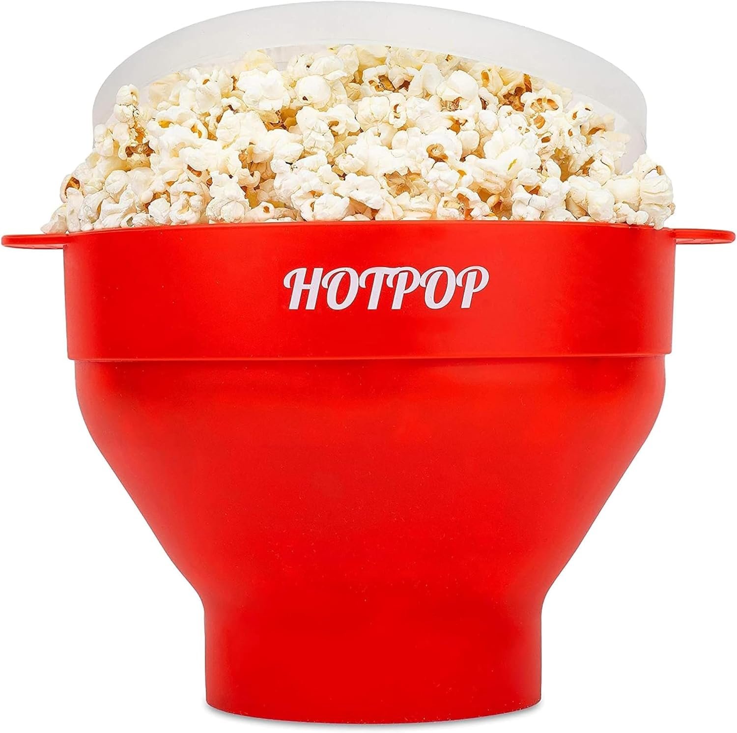 The Orginal HotPop Silicone Popcorn Maker – Microwave Popcorn Popper with Handles – Collapsible Bowl, Heat-Resistant, Easy to Clean, Ideal for Family Movie Nights, 15-Cup Capacity – Red