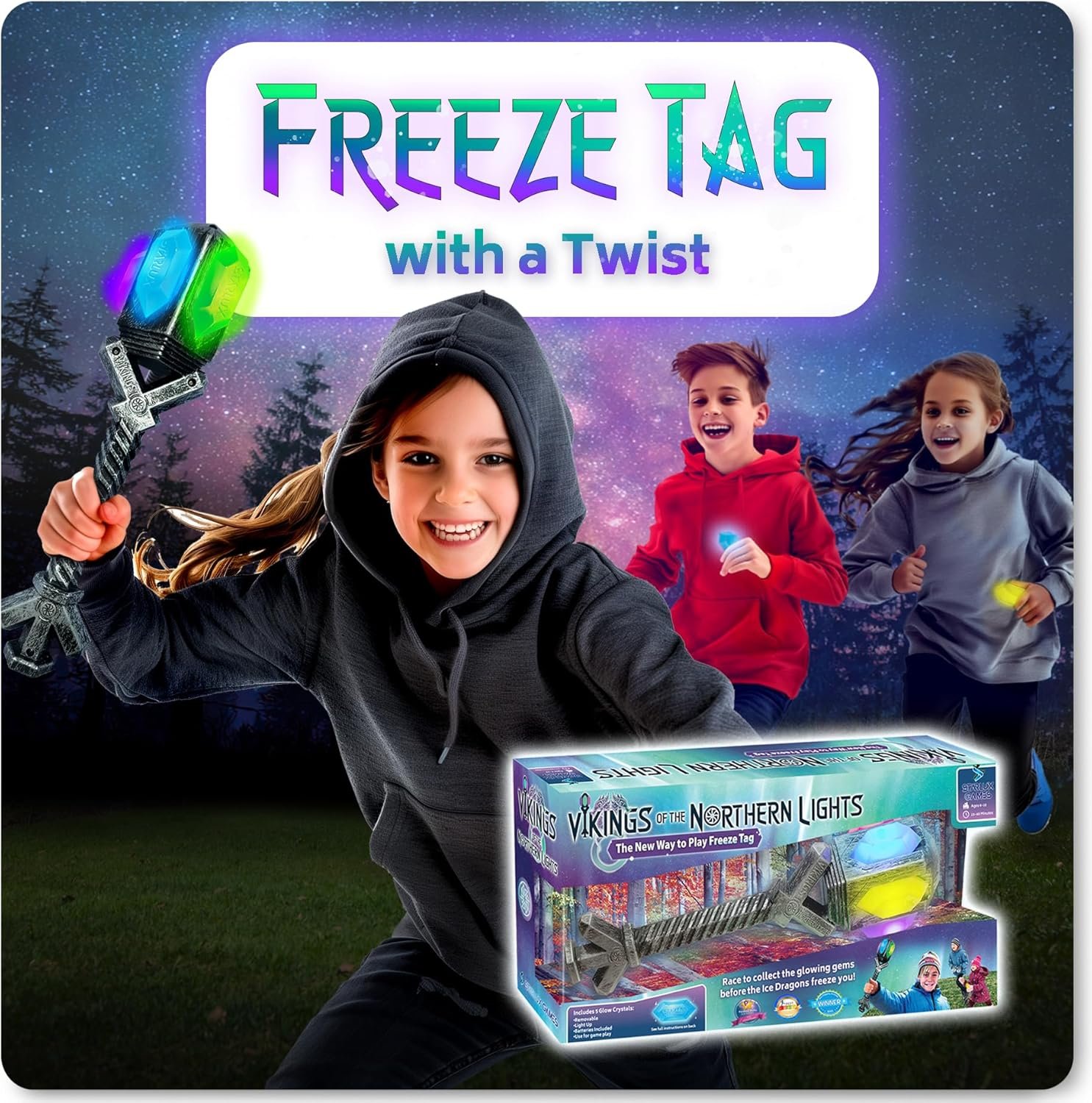 Viking Freeze Tag – A Light-Up Adventure Set | 3–10 Players | Ages 5+