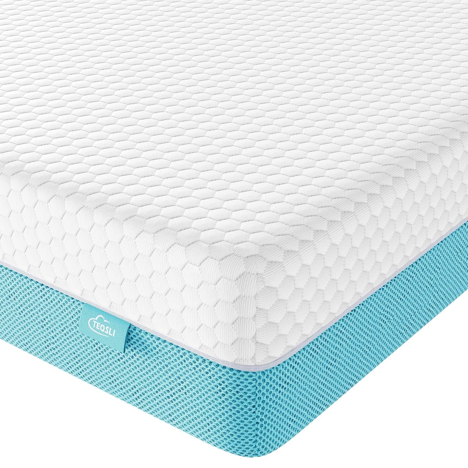 TeQsli Crib Mattress, Memory Foam Toddler Mattress with Breathable Washable Cover, Standard Size Baby Mattresses for Crib: 52 x 27.6 x 4.5 Inch