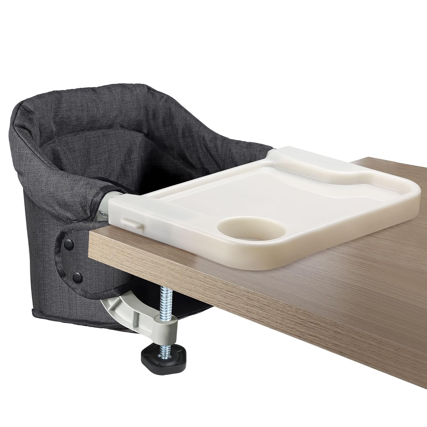 Toogel Hook-On High Chair with Tray, Portable Travel Seat for Baby, Black