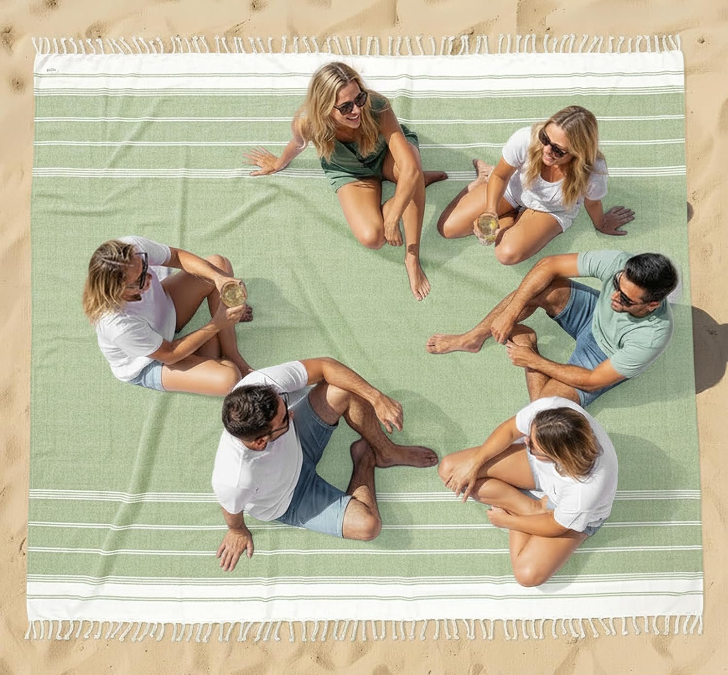 LANE LINEN Beach Blanket Sand Free, Turkish & Large Beach Towel – Jadelime