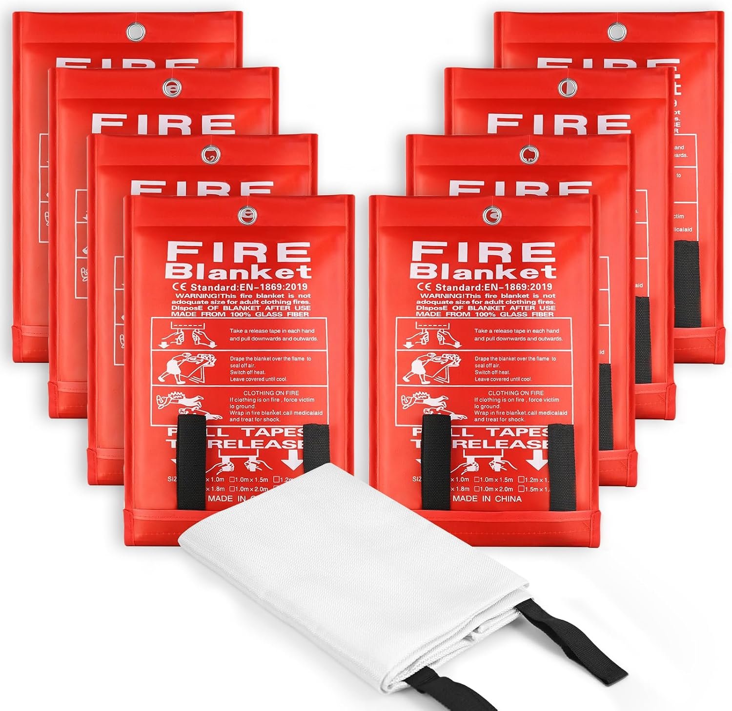 FJNATINH Fire Blankets Emergency for Home – 1 Pack 40′ x 40′ Fiberglass Blanket for Kitchen and Home (8)