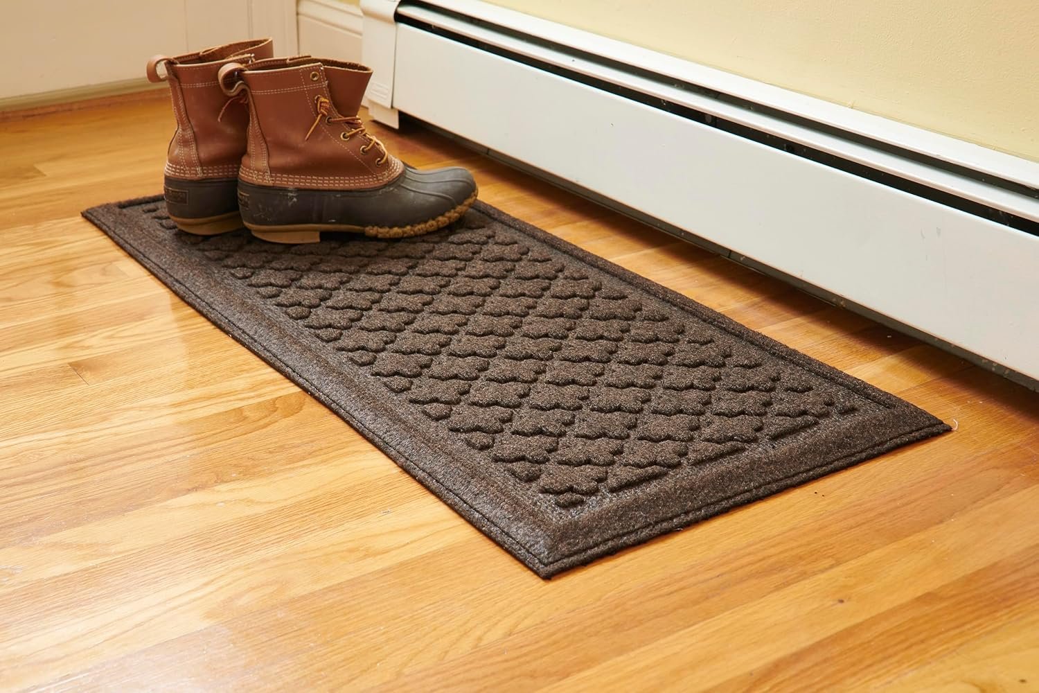Mats Inc. Artisan Entry Indoor Mats for Entryway, Durable & Easy to Clean Tray for Boots, Anti-Slip & Water-Resistant for Front Room, Made in The USA, 15″ x 36″, Walnut