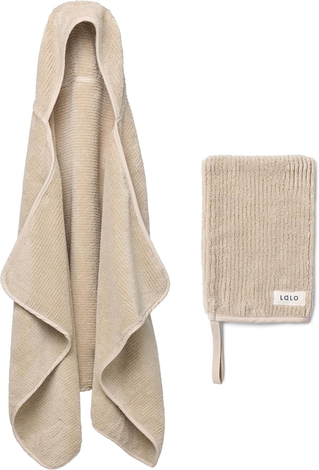 Lalo Organic Turkish Cotton Ribbed Hooded Towel